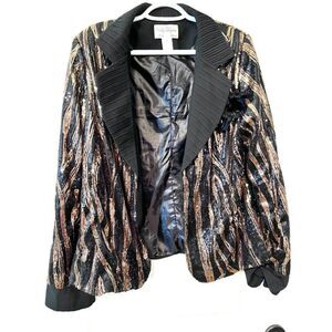 Sequin‎ Jacket Tally Taylor Paris Rome Women's  Medium